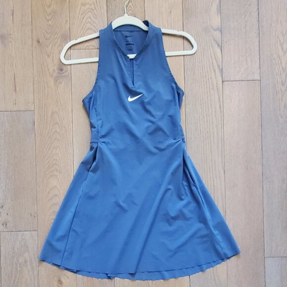 Nike Women's Dri-Fit Advantage Tennis Dress Blue - Picture 1 of 8